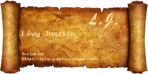 Lévy Jusztin névjegykártya